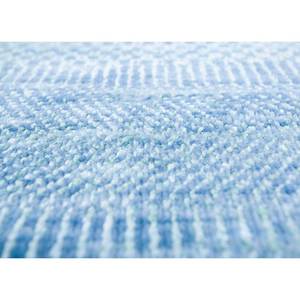 Kairos Blue Hand Knotted Wool Viscose <b>Rug</b> Solid Color Abstract for Home Hallway Bedroom Rectangular Shape Handmade SKWV-26 - Product Image 3