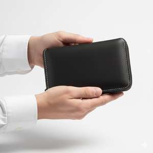 Portefeuille long en cuir de vache véritable pour homme avec fermeture éclair, porte-cartes multiples, élégant et professionnel - Product Image 6