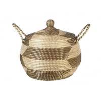 Panier en jonc de mer King Craft Viet, grand panier en osier et en tissu tissé à la main, organisateur de maison pour les jouets et le rangement du linge