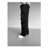 Jean en denim droit taille haute pour homme, coupe régulière, grandes tailles, 100 % coton, respirant, écologique, décontracté, avec boutons, ODM