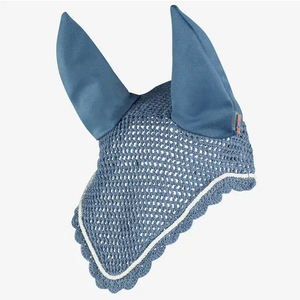 Bonnet d'oreille en crochet vert fait à la main pour l'équitation voile de mouche équestre capot de capuches pour les chevaux de spectacle de dressage - Product Image 1