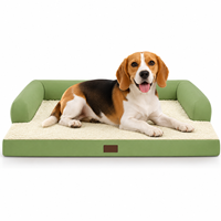 Grand lit orthopédique pour chien et chat avec rembourrage en éponge doux et écologique en velours, amovible et lavable pour animaux de compagnie