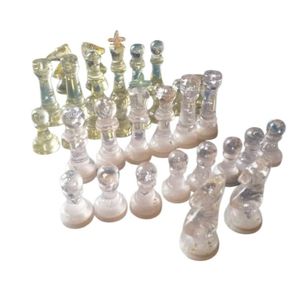 Juego de piezas de ajedrez de resina en escamas de Oro Negro cuarzo rosa piedra preciosa natural hecha a mano personalizado al por mayor Prisma diseños PCP 368 alto - Product Image 4