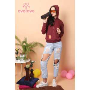 Sudadera con Capucha Evolve para Mujer, 100% Algodón, Cuello Redondo, Manga Larga, Diseño 3D y Material de Seda - Product Image 4