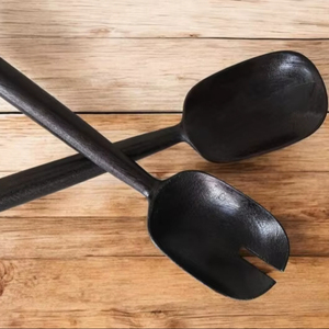 Juego de Vajilla de Esmalte con Platos, Tazones, Bandeja, Tenedores y Cucharas de Madera de Mango - Product Image 1