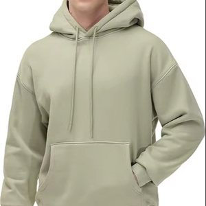 Sudadera con Capucha Ligera de Alta Calidad para Hombre, Sudadera de Invierno de Felpa, Hombros Caídos, Talla Grande, 100% Algodón - Product Image 1