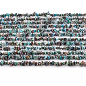 Cuentas de piedras preciosas hechas a mano sueltas Chips lisos sin cortar crisocola natural hebra a precio mayorista cuentas de crisocola fabricación de joyas - Product Image 5