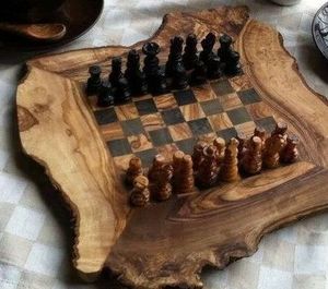JEU D'ÉCHECS EN BOIS NON PERSONNALISÉ JEU D'ÉCHECS DE GRANDE TAILLE Planche Pliante Pièces d'échecs Jeu de société - Product Image 5