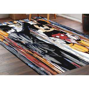 Alfombra de Charlie Chaplin y Mickey Mouse: Arte de Graffiti Colorido, con Pelo Suave - Product Image 4