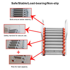 Escalier télescopique électrique pliable en aluminium simple et invisible, nouveau produit moderne pour la maison, villa, grenier - Product Image 2
