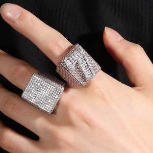 Hiphop <b>Mens</b> Fine Jewelry Gold Plated With 925 Sterling <b>Silver</b> <b>Ring</b> VVS Moissanite Diamond Hip Hop Letters And Numbers Fully <b>Ring</b> - Product Image 5