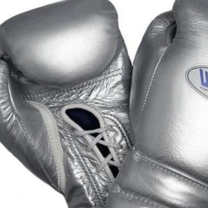 Winning ถุงมือชกมวยหนังแท้พรีเมี่ยมสีเงิน, ถุงมือฝึกชกมวยต่อสู้ชกมวยโปรขนาด8ออนซ์10ออนซ์12ออนซ์14ออนซ์16ออนซ์ - Product Image 3