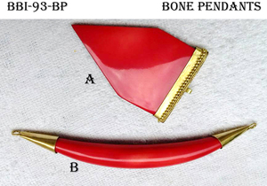 Colgantes de hueso de búfalo tallados a mano, collar de hueso blanco pulido, colgante en forma de tringle, colgantes de hueso de forma redonda - Product Image 2