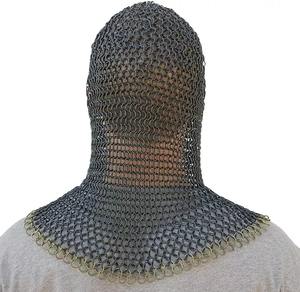 Auténtica Capucha Completa de Cota de Malla de Acero Suave Medieval, Calidad Premium, Larga, para Cosplay y Reenactment, Armadura Plateada Hecha a Mano, Venta al por Mayor - Product Image 2