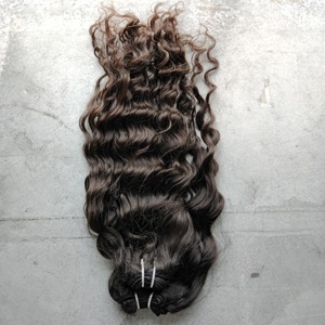 100% Extensions de cheveux humains indiens vierges Remy non transformés Machine Double trame vendeur faisceaux ondulés couleur naturelle - Product Image 4