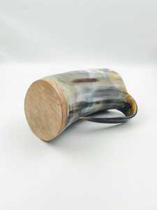 Tasse en corne de Viking fabriquée à la main chope de bière rustique pour la bière cadeau d'affaires unique pour les fans nordiques amoureux médiévaux Logo étoile - Product Image 2