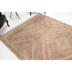 Alfombra Turca Vintage de 6.4x10 pies, Alfombra de Lana con Estampado Animal Marrón - Product Image 1