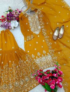 Sharara costume pour femmes grossiste costume élégant concepteur pakistanais indien en inde fête porter des vêtements indiens lavable brodé - Product Image 6