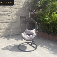 Chaise suspendue en rotin pour hôtel, mobilier d'extérieur, balançoire de patio, chaise œuf suspendue, chaise balançoire en osier pour balcon et jardin