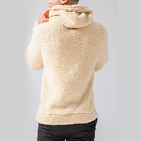 Sweat à capuche unisexe personnalisé en polaire Sherpa pour l'hiver, pull-couverture surdimensionné pour homme avec fermeture éclair, chaud et coupe-vent 100% coton