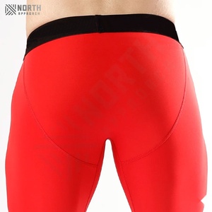 Men's Red <b>Black</b> Double Layered Compression Shorts-Quick Dry OEM Service <b>High</b> Quality Sports Gym Running Shorts Summer - Product Image 6