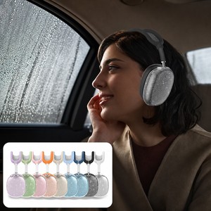 Funda de TPU con purpurina para auriculares y diadema para <span class=keywords><strong>AirPods</strong></span> Max, juego de carcasas protectoras transparentes antiarañazos - Product Image 3