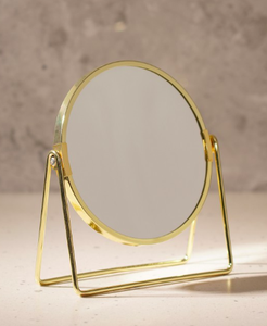 Espejo de tocador de escritorio de lujo hecho a mano con base de metal Acabado plateado Espejo de pared de un solo lado Estilo personalizado - Product Image 3