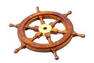 Handicrafts Wooden <b>Ship</b> <b>Wheel</b> Wall Hanging Showpiece | Wooden <b>Ship</b> <b>Wheel</b> Decor 12 Inch - Product Image 4