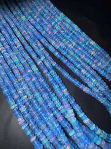 Cuentas Redondas Lisas de Ópalo Etíope Color Azul Paraiba, Hechas a Mano, Certificadas por Terceros, Gemas TASBIYA, Listas para Enviar - Product Image 5