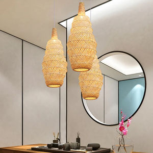 Bamboo Ceiling <b>Light</b> <b>Shade</b> for Interior and Hospitality Spaces Using Natural Bamboo Weaving as Lamp Cover - Product Image 1
