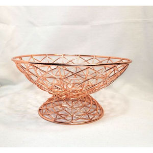 Corbeille à fruits de table au design antique, en fil de cuivre de qualité supérieure, couleur or rose, pour ustensiles de cuisine - Product Image 1