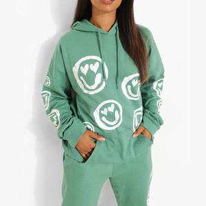 Chándal informal personalizado OEM ODM, chándal elegante para mujer, jersey de talla estadounidense, pantalones de chándal acampanados, chándal con capucha y cremallera completa - Product Image 6