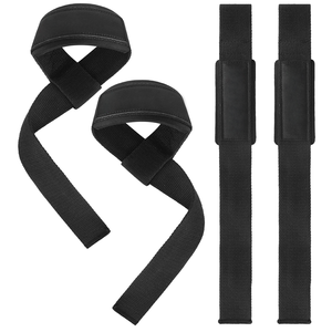 Correas de elevación de algodón de 20 pulgadas con amortiguación de neopreno para levantamiento de pesas, culturismo y entrenamiento de fuerza, muñequera - Product Image 1