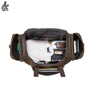 Sac de voyage en cuir de haute qualité pour homme, grande capacité, sac de voyage en cuir véritable - Product Image 6