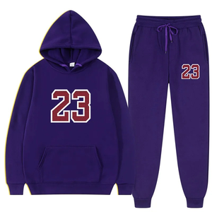 Tracksuit Men'<b>s</b> 2-Piece Tracksuit Set Hooded <b>Sweatshirt</b> And Drawstring Pants Sportswear for Running Male <b>Hoodies</b> - Product Image 3