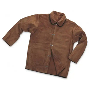 Chaqueta de soldadura, abrigo de soldadura de cuero, resistente al calor, ropa de protección, chaqueta de soldadura, ropa de trabajo de cuero ignífugo para uso industrial - Product Image 1