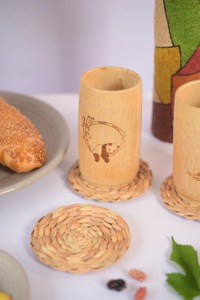 Posavasos de jacinto de agua para mesa de café, juego de 6 productos ecológicos hechos en Vietnam, decoración de mesa al por mayor - Product Image 2