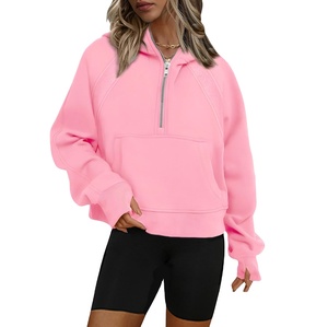 Precio más bajo Mujeres Mock Neck Fleece Zip-Up Hoodie Transpirable Winter Wear Tie Dye Pocket Made Poliéster/Algodón - Product Image 1