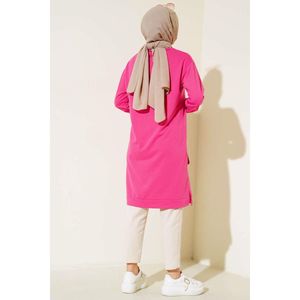 ชุดผู้หญิง Fuchsia พร้อมตราสัญลักษณ์เสื้อคลุมยาวมีรายละเอียด - Product Image 3