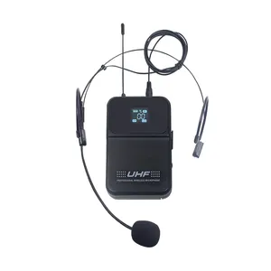 T UHF מורה ראיון אלחוטי אוזניות מיקרופון עם Bodypack משדר 2 מיקרופונים אלחוטיים
