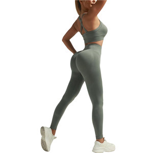 Fait sur mesure nouveauté femmes entraînement Yoga ensemble couleur unie vêtements de sport bas quantité minimale de commande meilleur prix Gym Fitness vêtements du Pakistan - Product Image 6