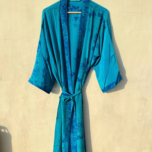 100% seda estilo bohemio gasa Kimono Vestido largo de fiesta Resort dama de honor boda verano/otoño/primavera temporada secado rápido característica - Product Image 1