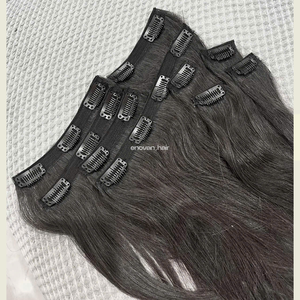Clip de longueur personnalisé dans les extensions de cheveux vietnamiens vierge humaine lisse Texture droite brins sains approvisionnement d'exportation d'usine - Product Image 1