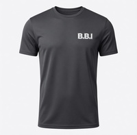 T-shirt de sport noir personnalisé à séchage rapide, écologique, 100 % polyester, pour la course à pied, la gym, l'entraînement, manches courtes, homme