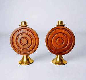 Portavelas de latón y madera tallada, candelabros decorativos de diseño elegante para el hogar, Hotel, boda y uso de exhibición de mesa - Product Image 6