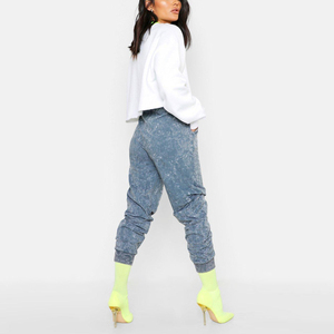 Trajes de mujer Terry Cotton Sweat Joggers Pantalones Tallas grandes Bolsillo lateral Premium Pantalones de chándal Mujeres Cintura elástica al por mayor - Product Image 3