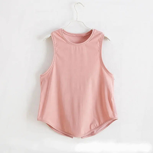 Logotipo personalizado al por mayor sólido básico Crop Tank Tops algodón sin mangas Tank Top mujeres deportes Tank Top americano personalizado mujeres Tank Tops - Product Image 4