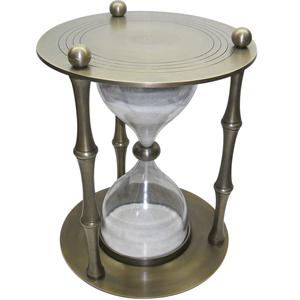 Vente en gros sablier fête des pères cadeau Steampunk décor de table en laiton navigation des deux côtés boussole 5 minutes sablier article cadeau - Product Image 1
