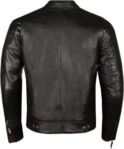 Blouson de moto unisexe en cuir noir, manches longues, coupe-vent, hiver, séchage rapide, respirant, style cruiser biker - Product Image 2
