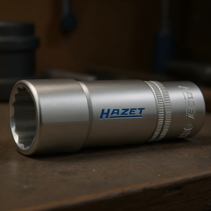 Hazet 1/2'' Long Square <b>12</b>-<b>Point</b> <b>Socket</b> with Traction Profile and Knurling - Product Image 3